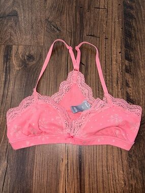 aerie Pink Lace Racerback Bralette